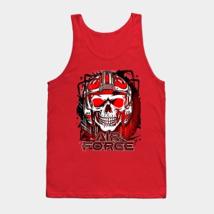 Fighter Jet Pilot Skull Helmet Tank Top